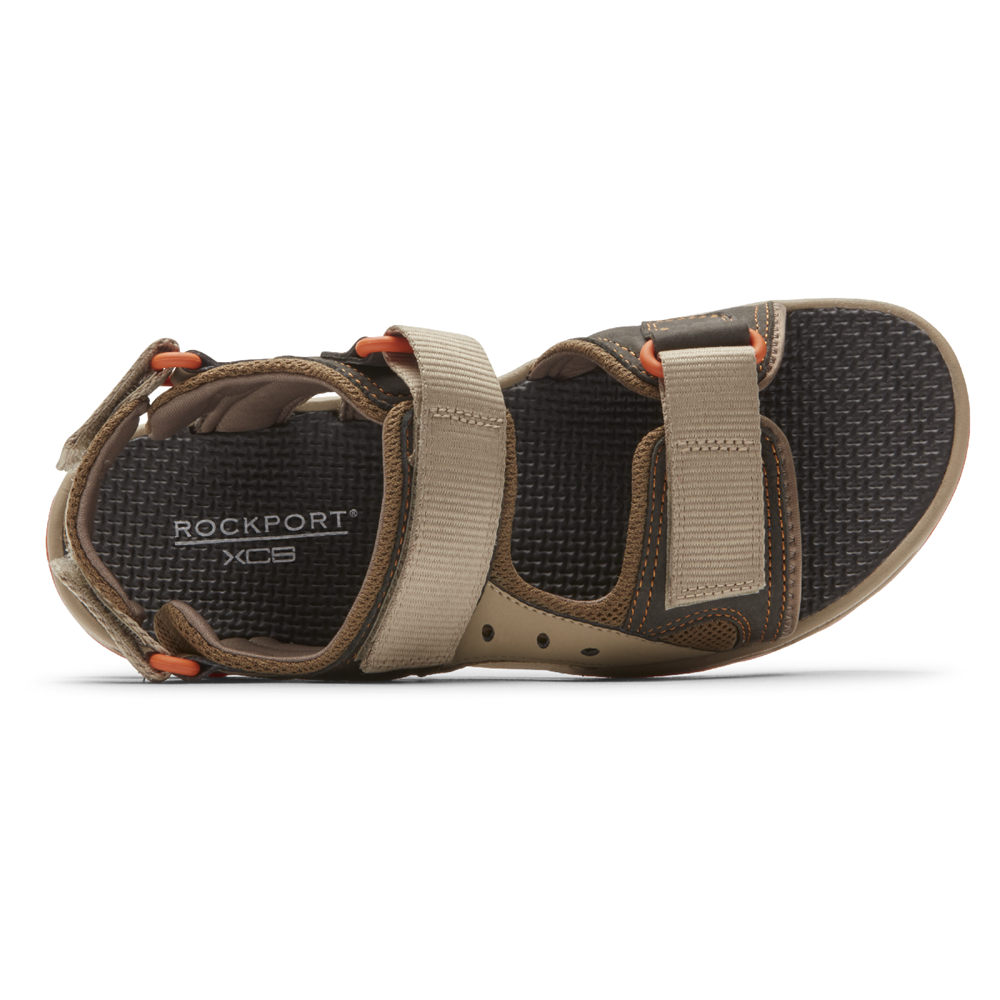 Rockport Sandaler Herr Beige - Trail Technique Adjustable Velcro - HJOUM0187
